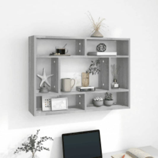 Mensola a Muro Grigio Sonoma 75x16x55 cm in Legno Multistrato | homemem39