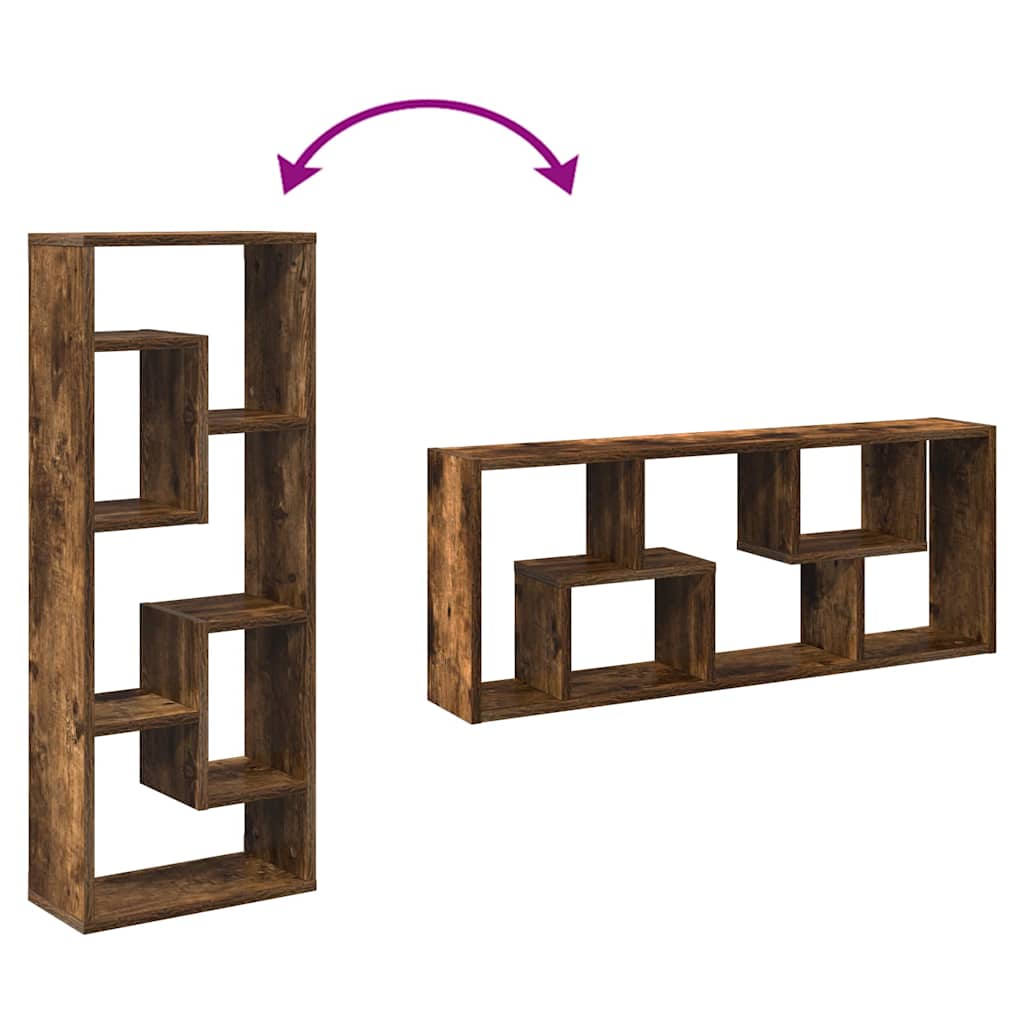 Mensola a Muro Rovere Fumo 36x16x90 cm in Legno Multistrato | homemem39