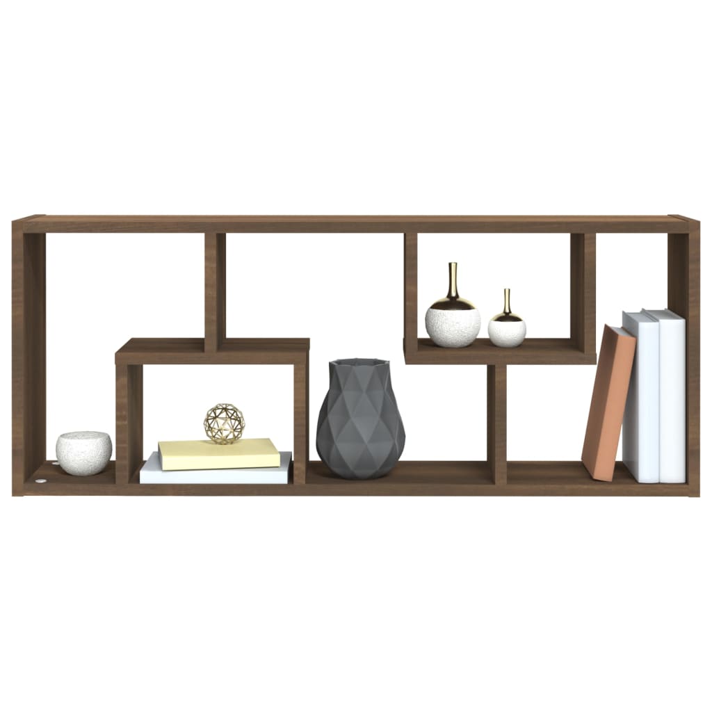 Mensola a Muro Rovere Marrone 36x16x90 cm in Legno Multistrato | homemem39