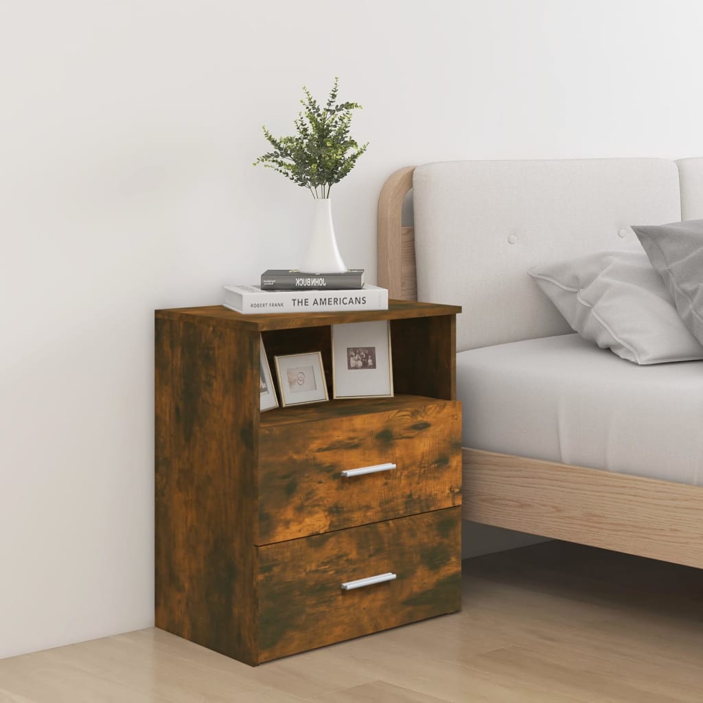 Comodini 2 pz Rovere Fumo 50x32x60 cm - homemem39