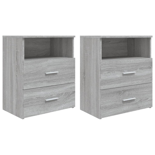 Comodini 2 pz Grigio Sonoma 50x32x60 cm