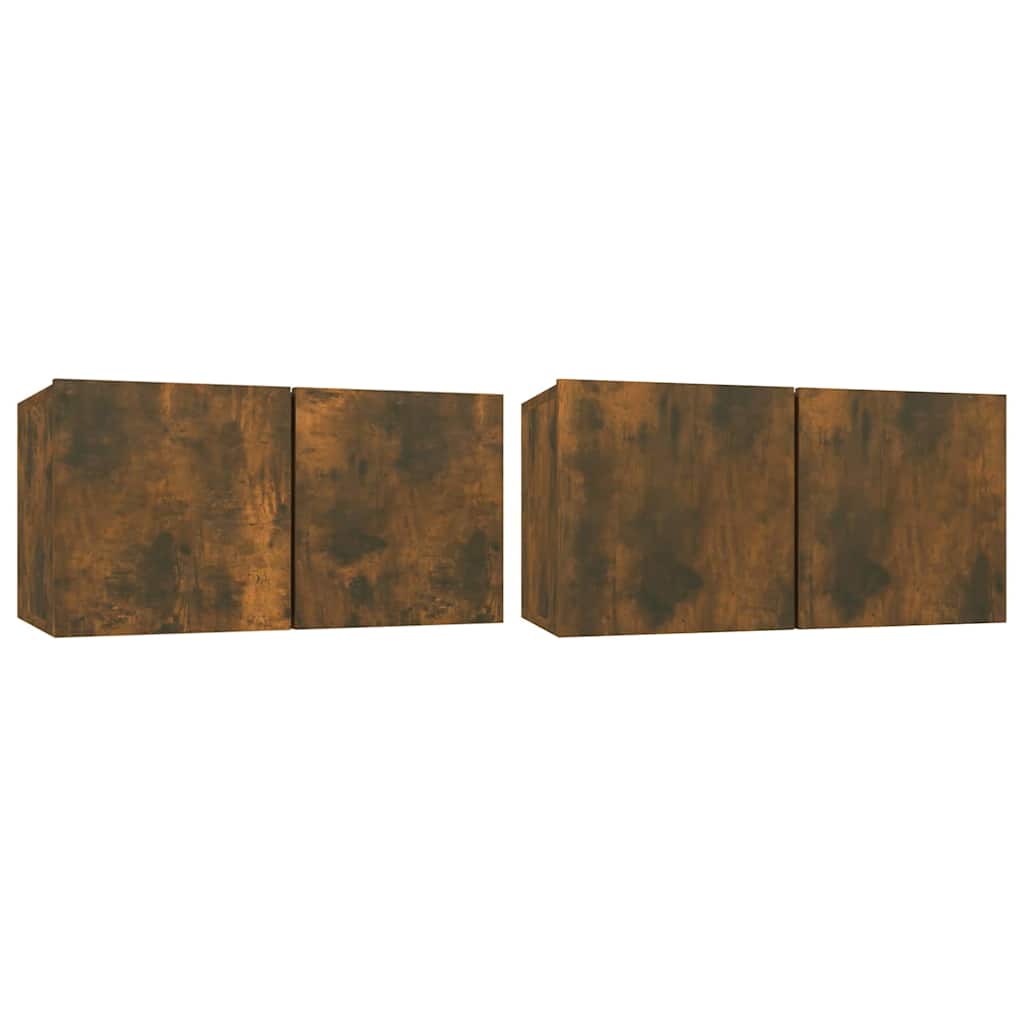 Mobili Porta TV Pensili 2 pz Rovere Fumo 60x30x30 cm - homemem39