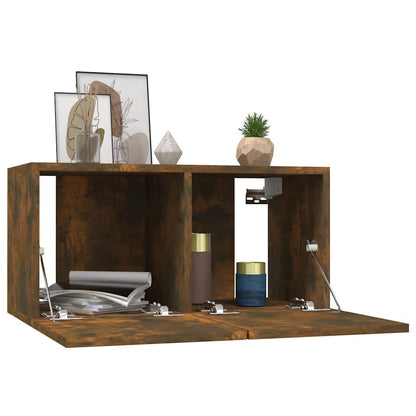 Mobili Porta TV Pensili 2 pz Rovere Fumo 60x30x30 cm - homemem39