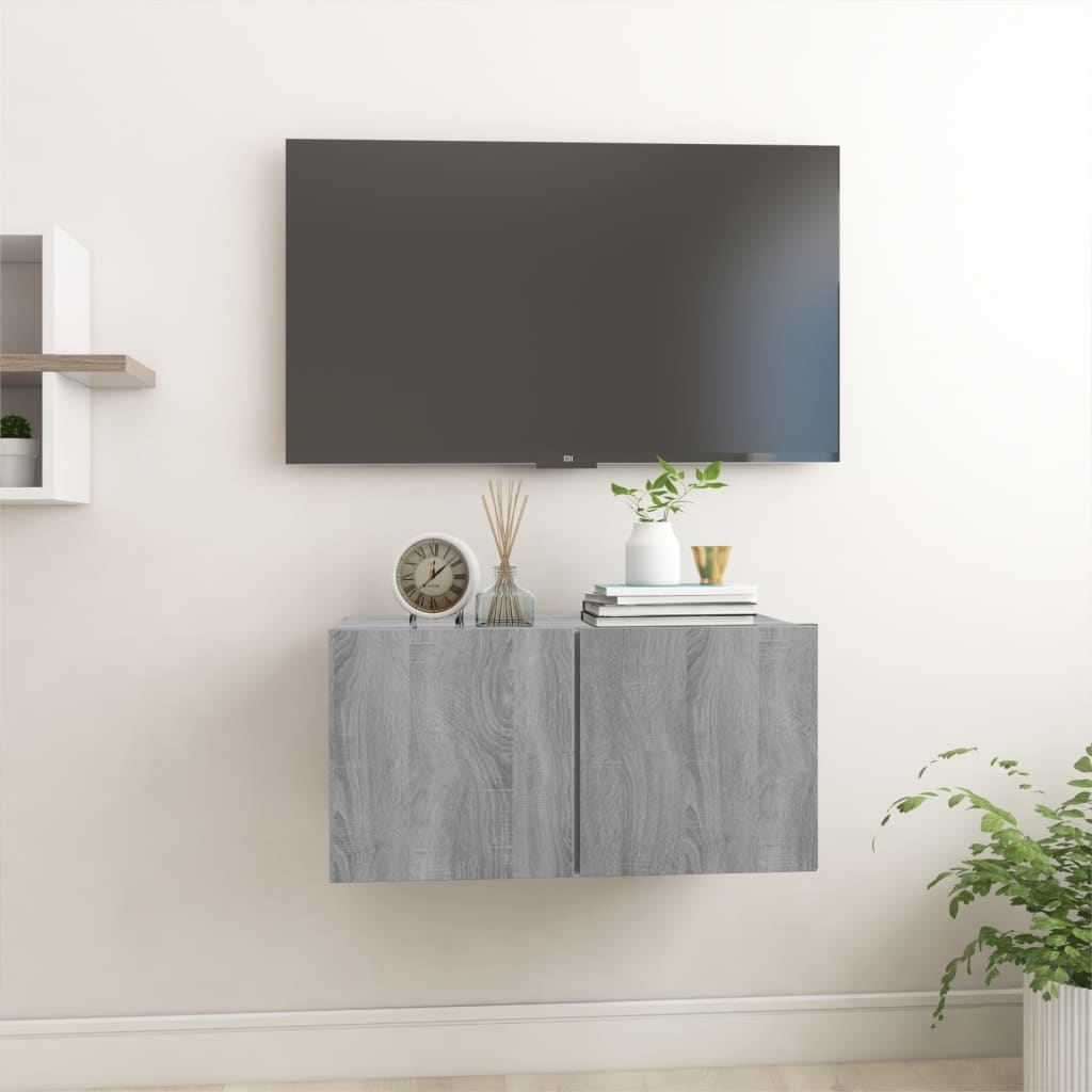 Mobile TV Pensile Grigio Sonoma 60x30x30cm in Legno Multistrato - homemem39