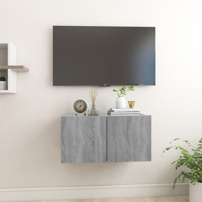 Mobile TV Pensile Grigio Sonoma 60x30x30cm in Legno Multistrato - homemem39