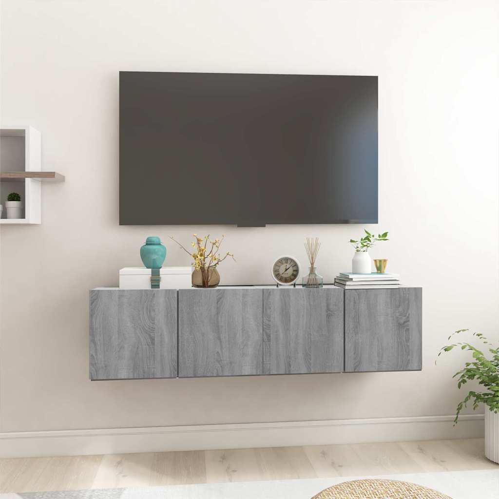 Mobili TV Pensili Grigio Sonoma 2 pz 60x30x30 Legno Multistrato - homemem39