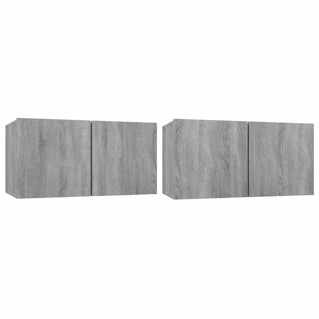 Mobili TV Pensili Grigio Sonoma 2 pz 60x30x30 Legno Multistrato - homemem39