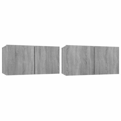 Mobili TV Pensili Grigio Sonoma 2 pz 60x30x30 Legno Multistrato - homemem39