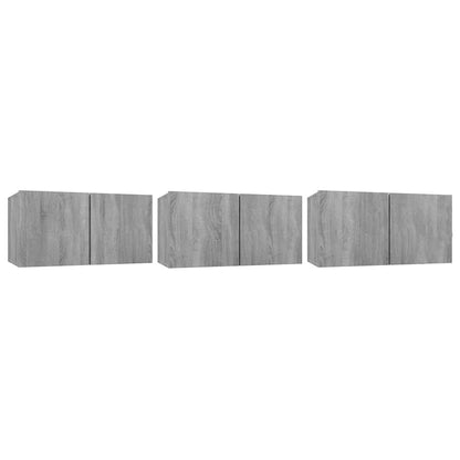 Mobili TV Pensili Grigio Sonoma 3 pz 60x30x30 Legno Multistrato - homemem39