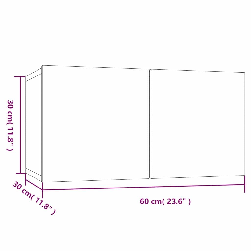 Mobili TV Pensili Grigio Sonoma 3 pz 60x30x30 Legno Multistrato - homemem39