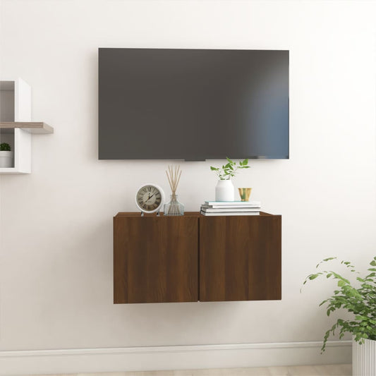 Mobile TV Pensile Rovere Marrone 60x30x30 cm Legno Multistrato - homemem39