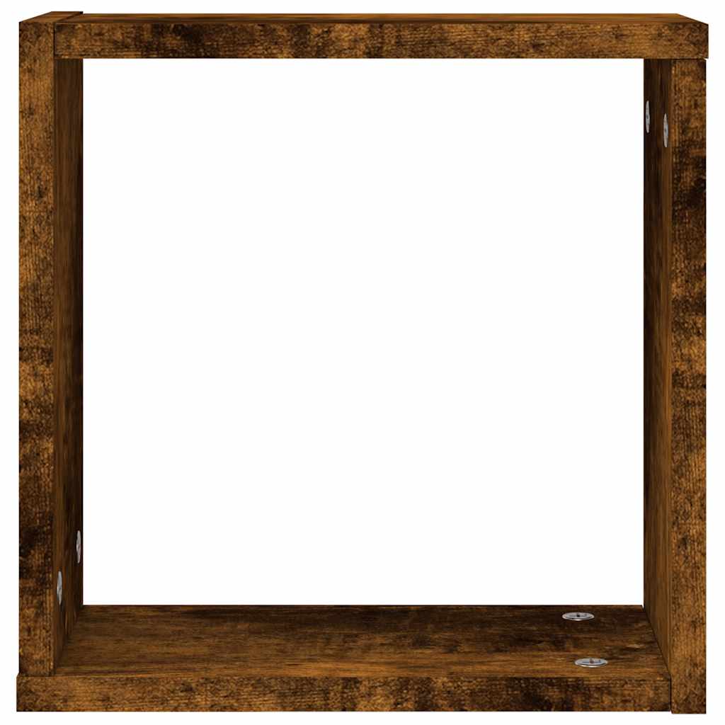 Mensole a Cubo 2 pz Rovere Fumo 30x15x30 cm | homemem39