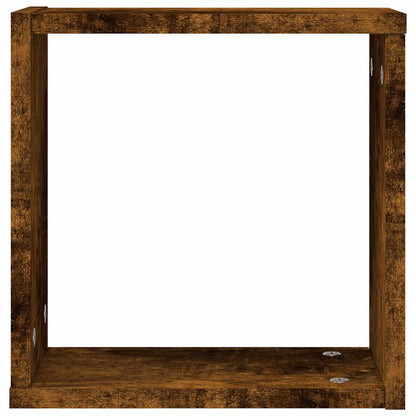 Mensole a Cubo 2 pz Rovere Fumo 30x15x30 cm | homemem39