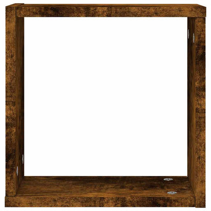 Mensole a Cubo 4 pz Rovere Fumo 30x15x30 cm | homemem39