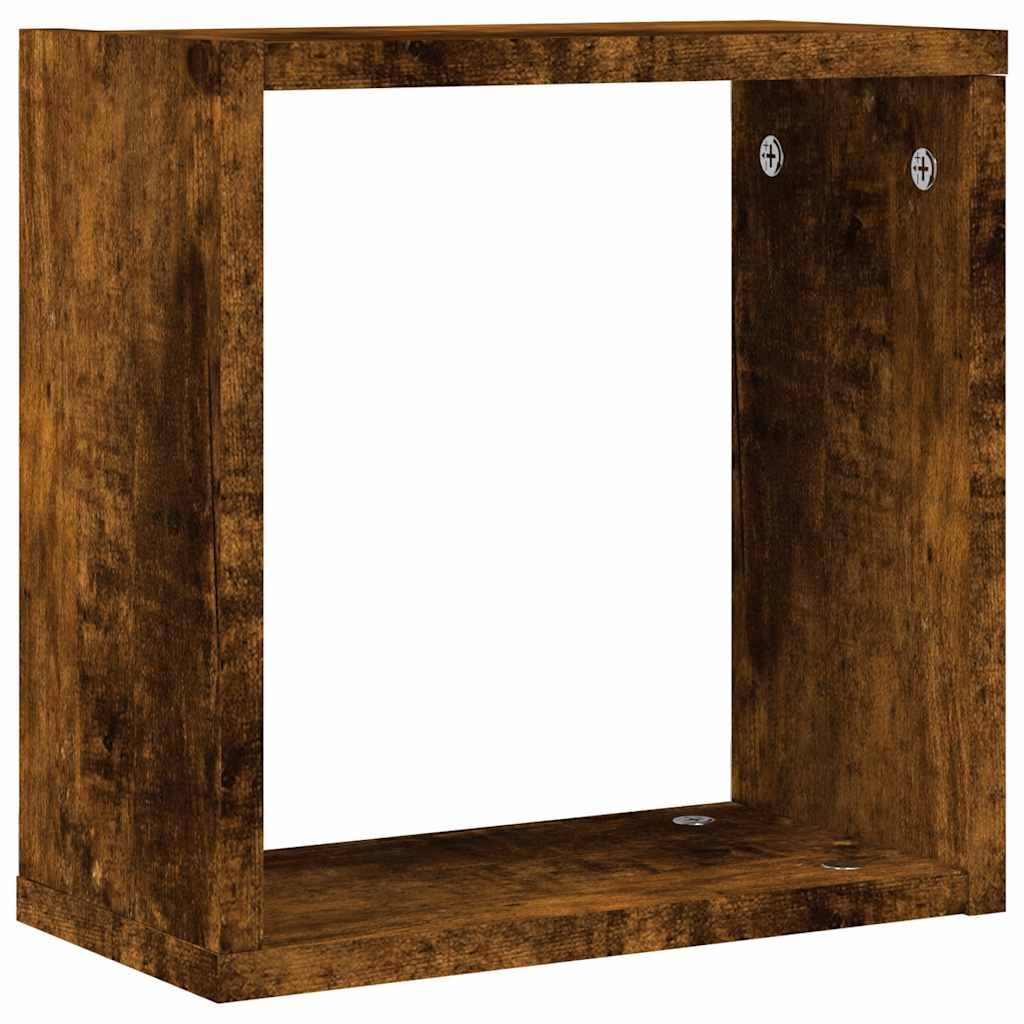 Mensole a Cubo 6 pz Rovere Fumo 30x15x30 cm | homemem39