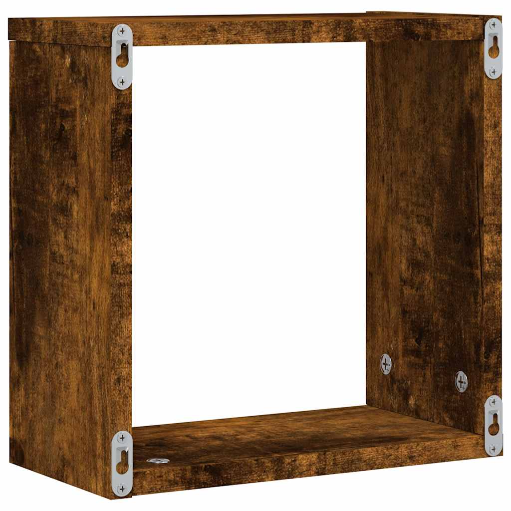 Mensole a Cubo 6 pz Rovere Fumo 30x15x30 cm | homemem39