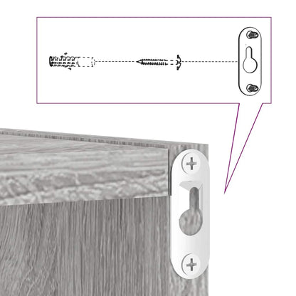 Mensole Parete a Cubo 2 pz Grigio Sonoma 30x15x30 cm