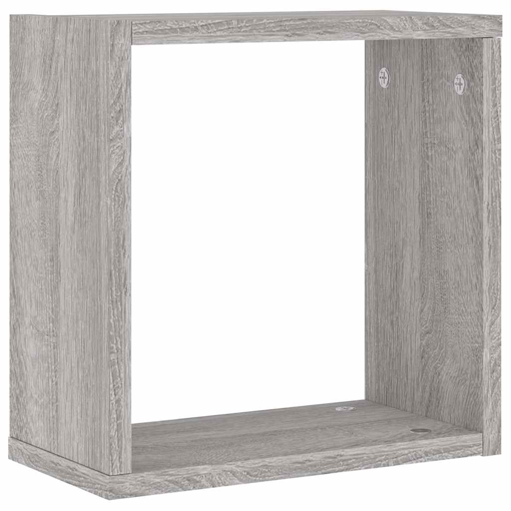 Mensole Parete a Cubo 6 pz Grigio Sonoma 30x15x30 cm | homemem39