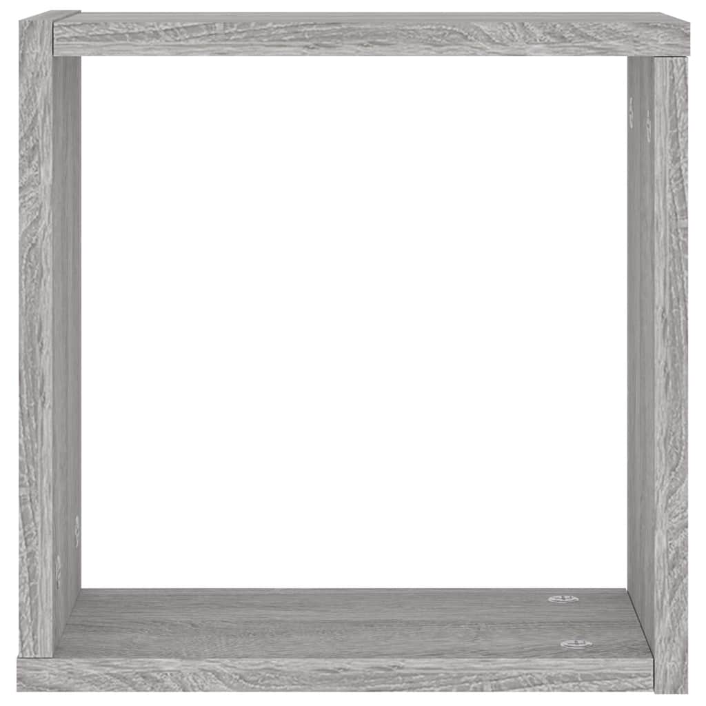 Mensole Parete a Cubo 6 pz Grigio Sonoma 30x15x30 cm | homemem39