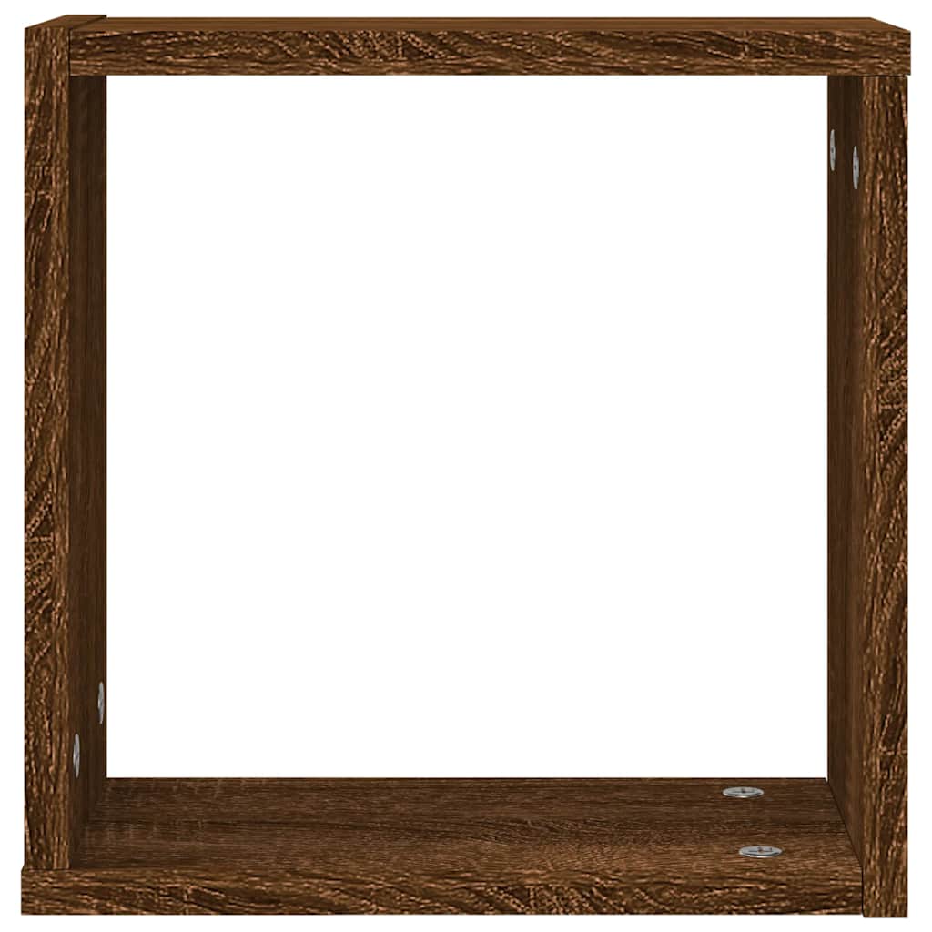 Mensole a Cubo 2 pz Rovere Marrone 30x15x30 cm | homemem39