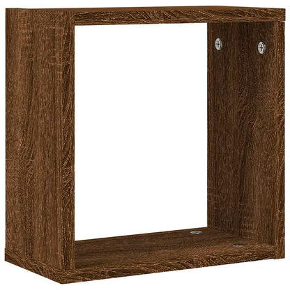 Mensole a Cubo 4 pz Rovere Marrone 30x15x30 cm | homemem39