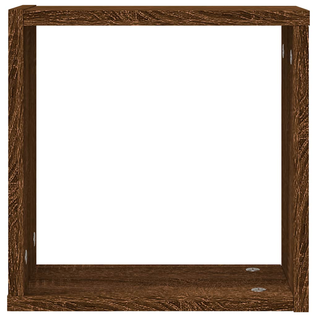 Mensole a Cubo 4 pz Rovere Marrone 30x15x30 cm | homemem39