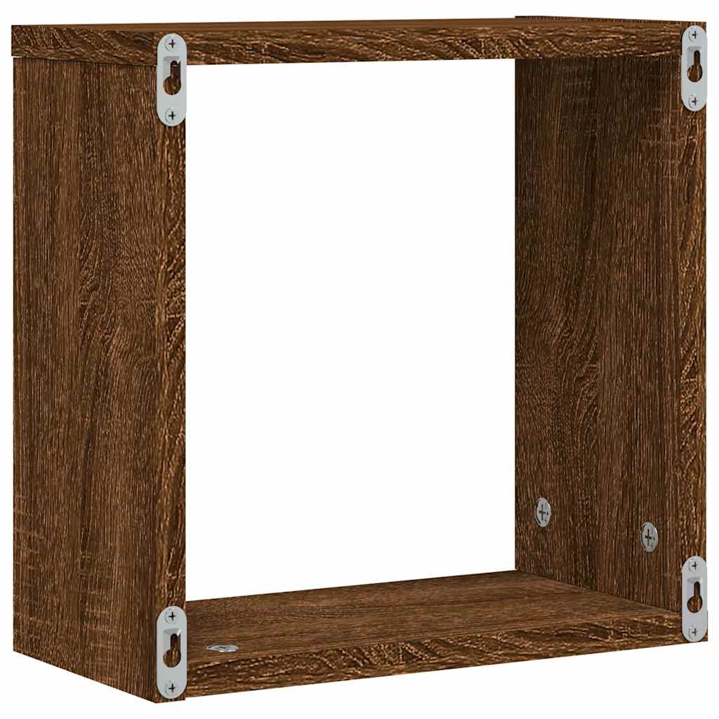 Mensole a Cubo 4 pz Rovere Marrone 30x15x30 cm | homemem39
