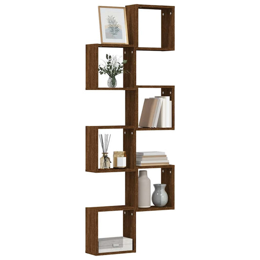 Mensole a Cubo 6 pz Rovere Marrone 30x15x30 cm | homemem39