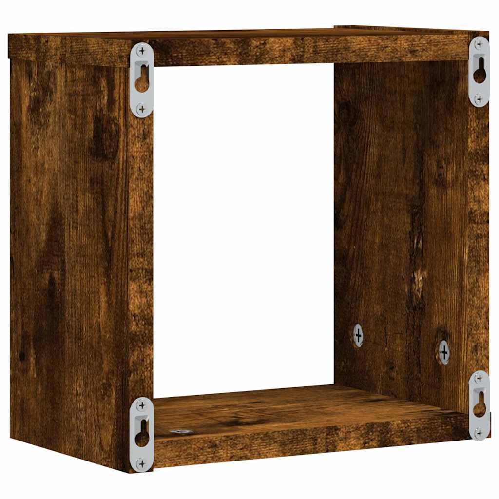 Scaffali da parete 2 pcs Rovere fumé 26 x 15 x 26 cm | homemem39