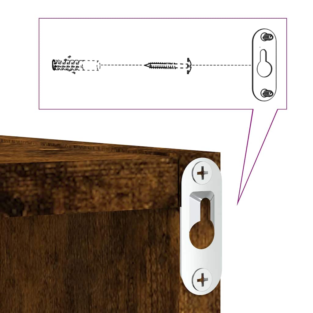 Scaffali da parete 4 pcs Rovere fumé 26 x 15 x 26 cm