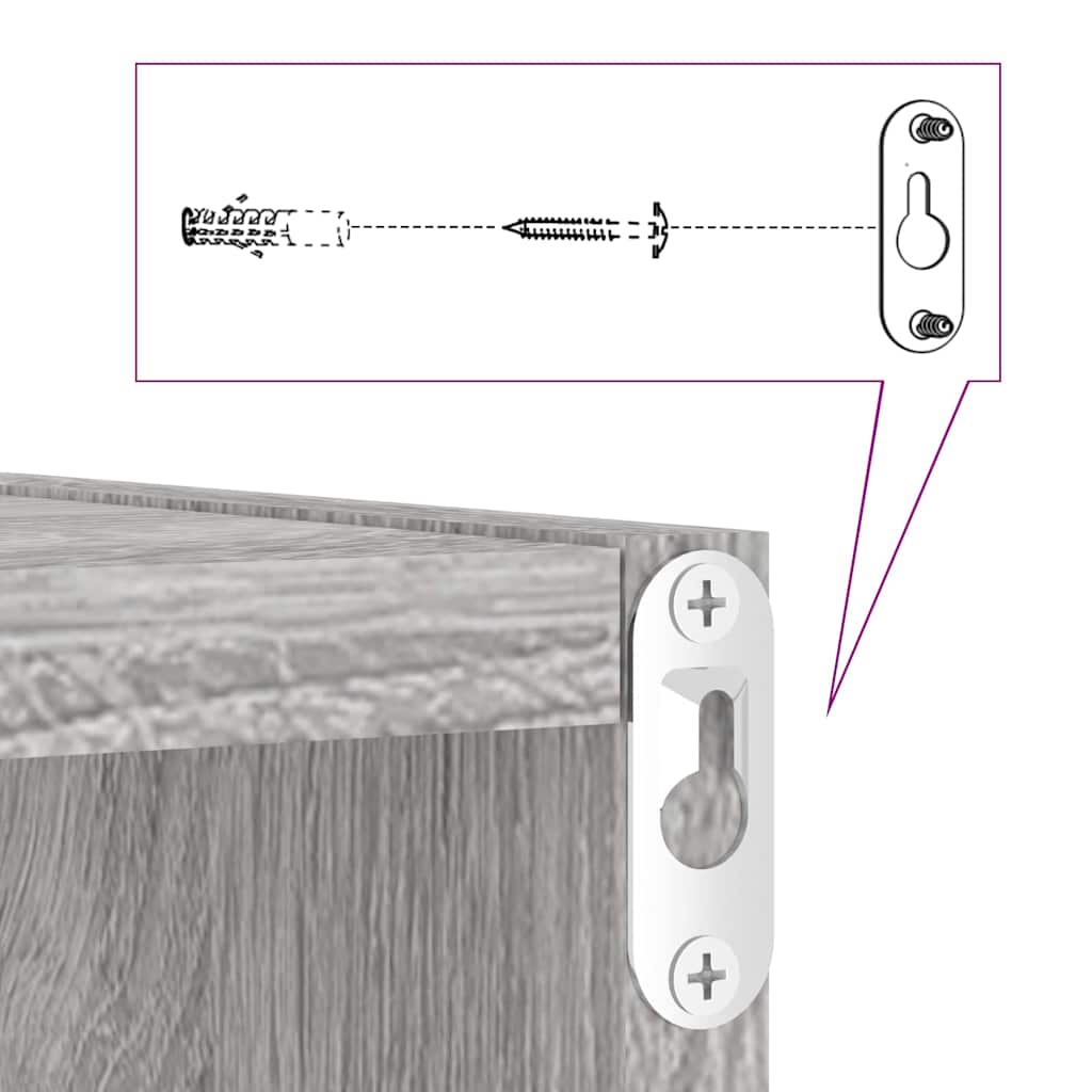 Scaffali da parete 2 pcs Grigio Sonoma 26 x 15 x 26 cm