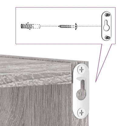 Scaffali da parete 2 pcs Grigio Sonoma 26 x 15 x 26 cm