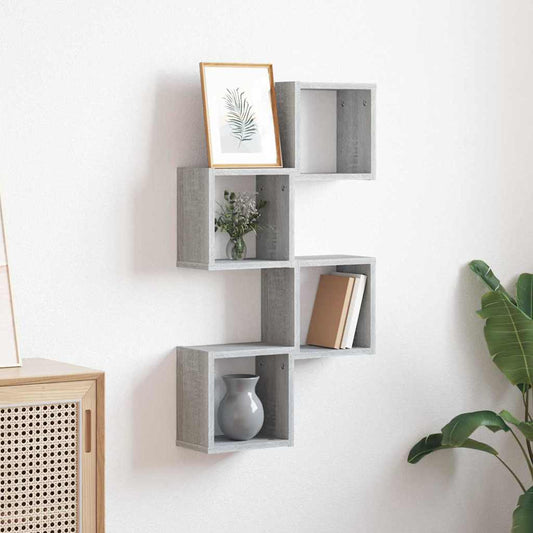 Scaffali da parete 4 pcs Grigio Sonoma 26 x 15 x 26 cm