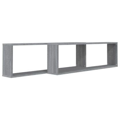 Mensole Cubo Muro 2pz Grigio Sonoma 100x15x30 Legno Multistrato | homemem39