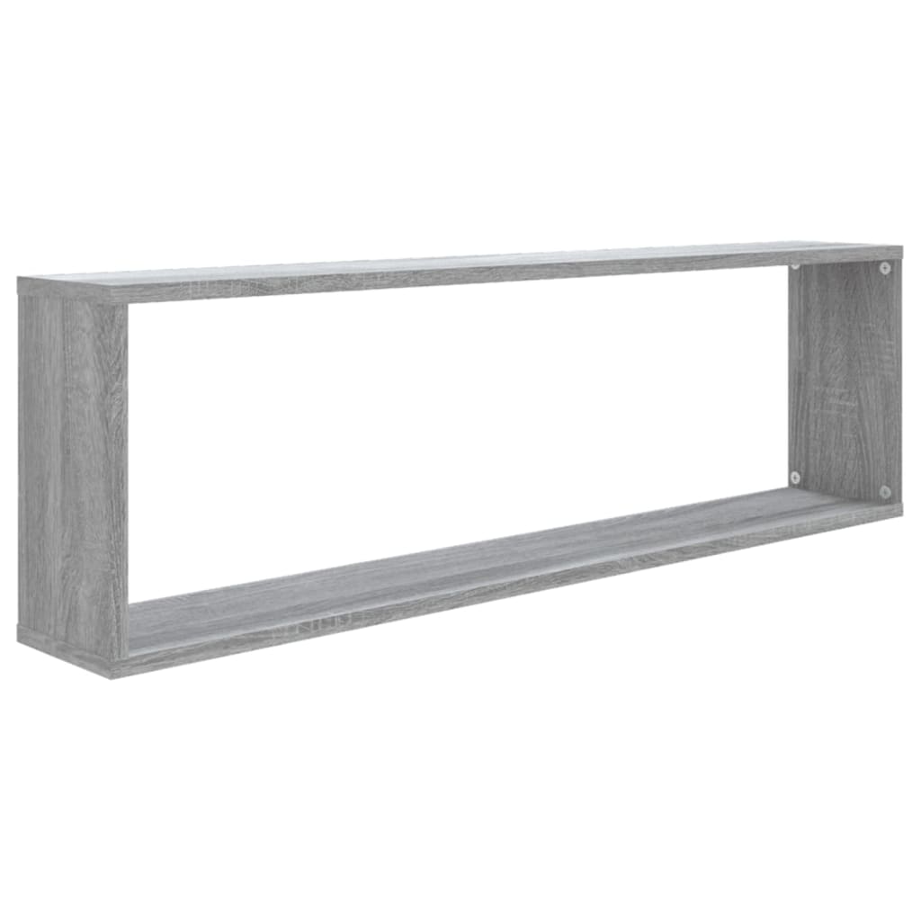 Mensole Cubo Muro 2pz Grigio Sonoma 100x15x30 Legno Multistrato | homemem39