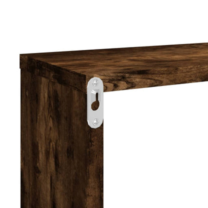 Mensole Parete Cubo 2 Rovere Fumo 80x15x26,5 Legno Multistrato | homemem39