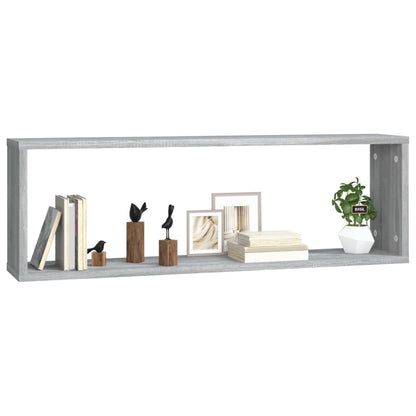 Mensole Cubo Muro 2 Grigio Sonoma 80x15x26,5 Legno Multistrato | homemem39