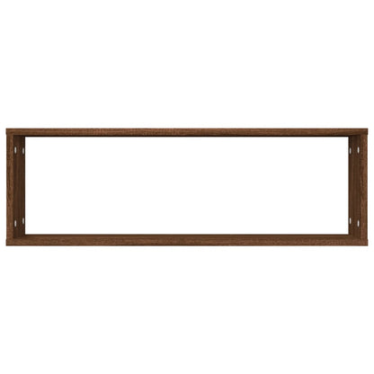 Mensole Muro Cubo 4 Rovere Marrone 80x15x26,5 Legno Multistrato | homemem39