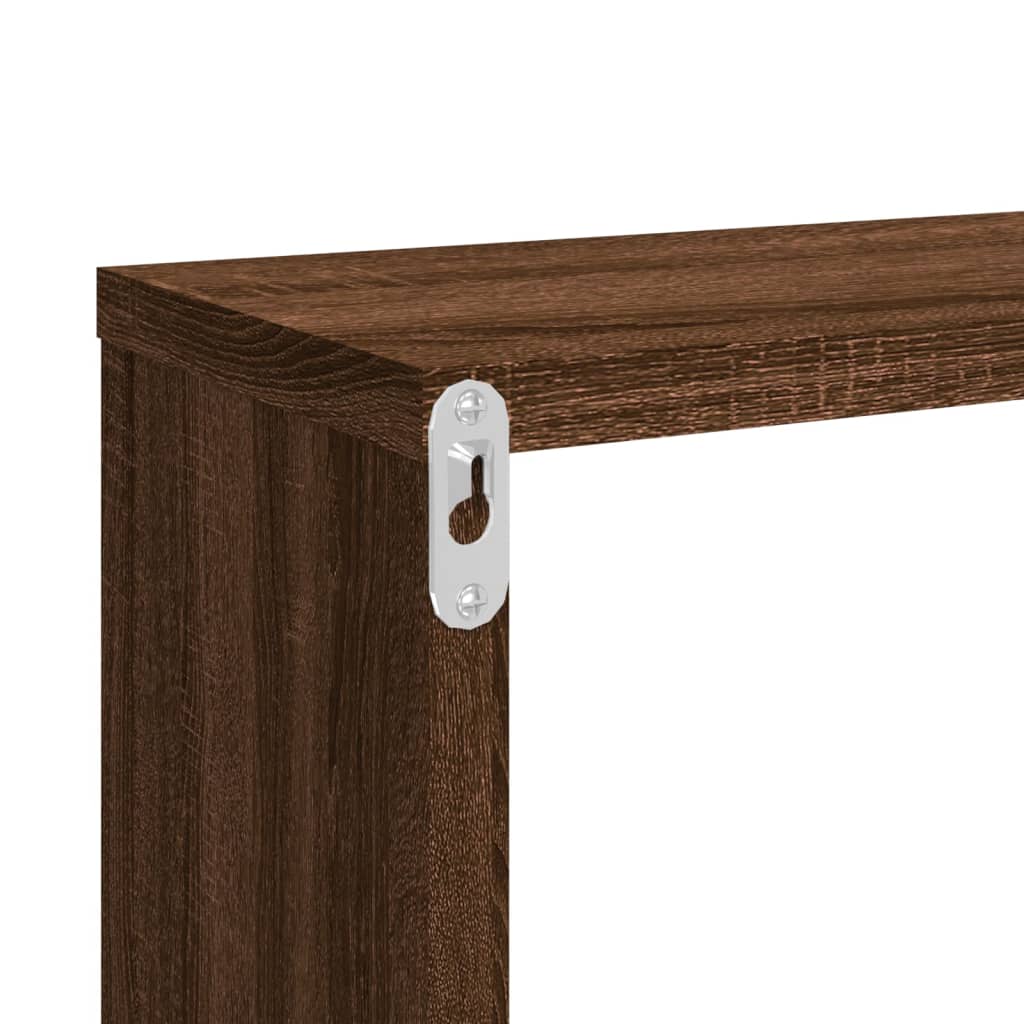 Mensole Muro Cubo 4 Rovere Marrone 80x15x26,5 Legno Multistrato | homemem39