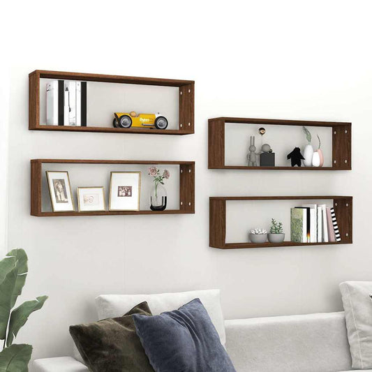 Mensole Muro Cubo 4 80x15x26,5 legno multistrato