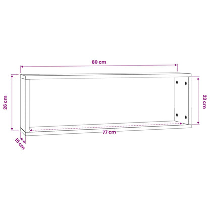 Mensole Muro Cubo 4 Rovere Marrone 80x15x26,5 Legno Multistrato