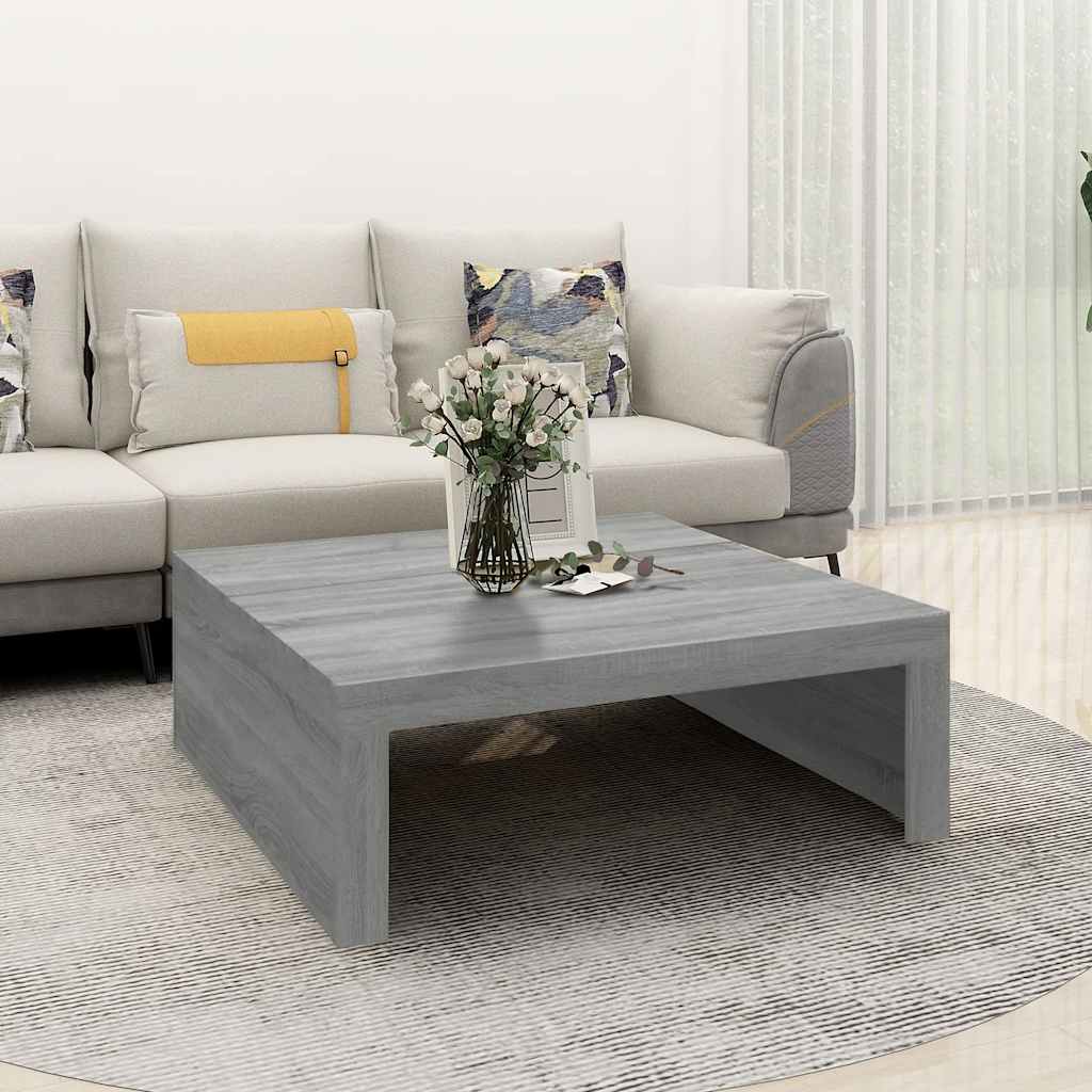 Tavolino Salotto Grigio Sonoma 100x100x35 cm Legno Multistrato | homemem39