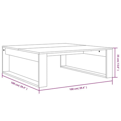 Tavolino Salotto Grigio Sonoma 100x100x35 cm Legno Multistrato | homemem39