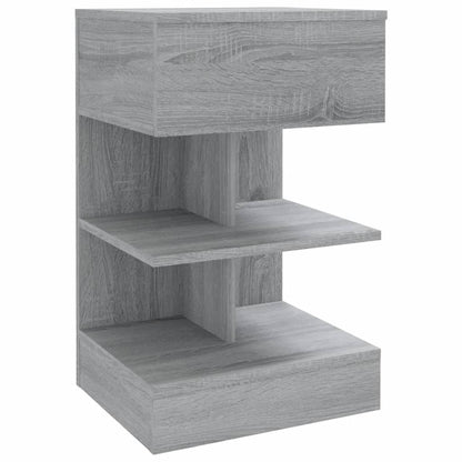 Comodino Grigio Sonoma 40x35x65 cm in Legno Multistrato