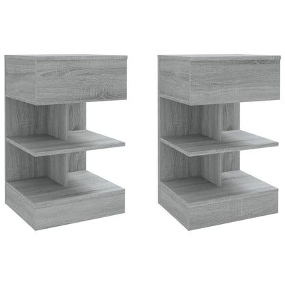 Comodini Grigio Sonoma 2 pz 40x35x65 cm in Legno Multistrato - homemem39