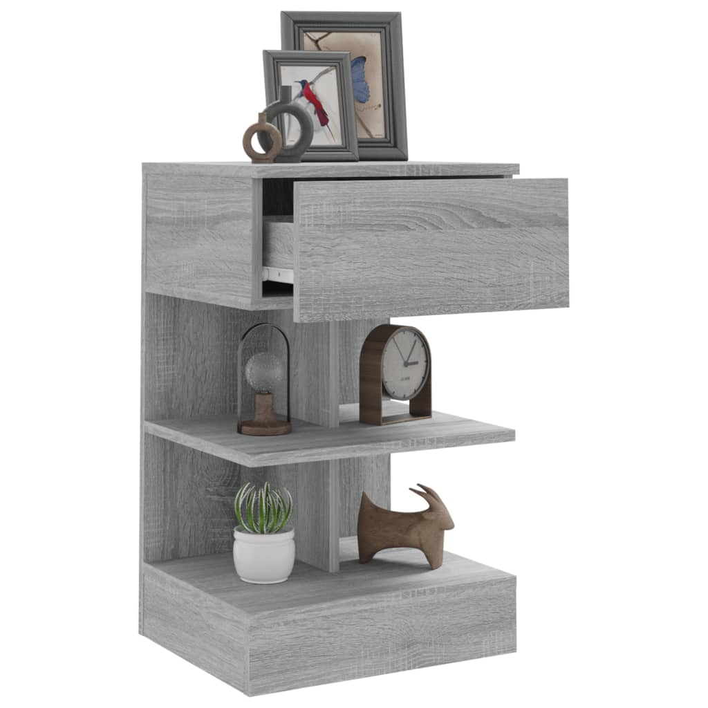 Comodini Grigio Sonoma 2 pz 40x35x65 cm in Legno Multistrato - homemem39