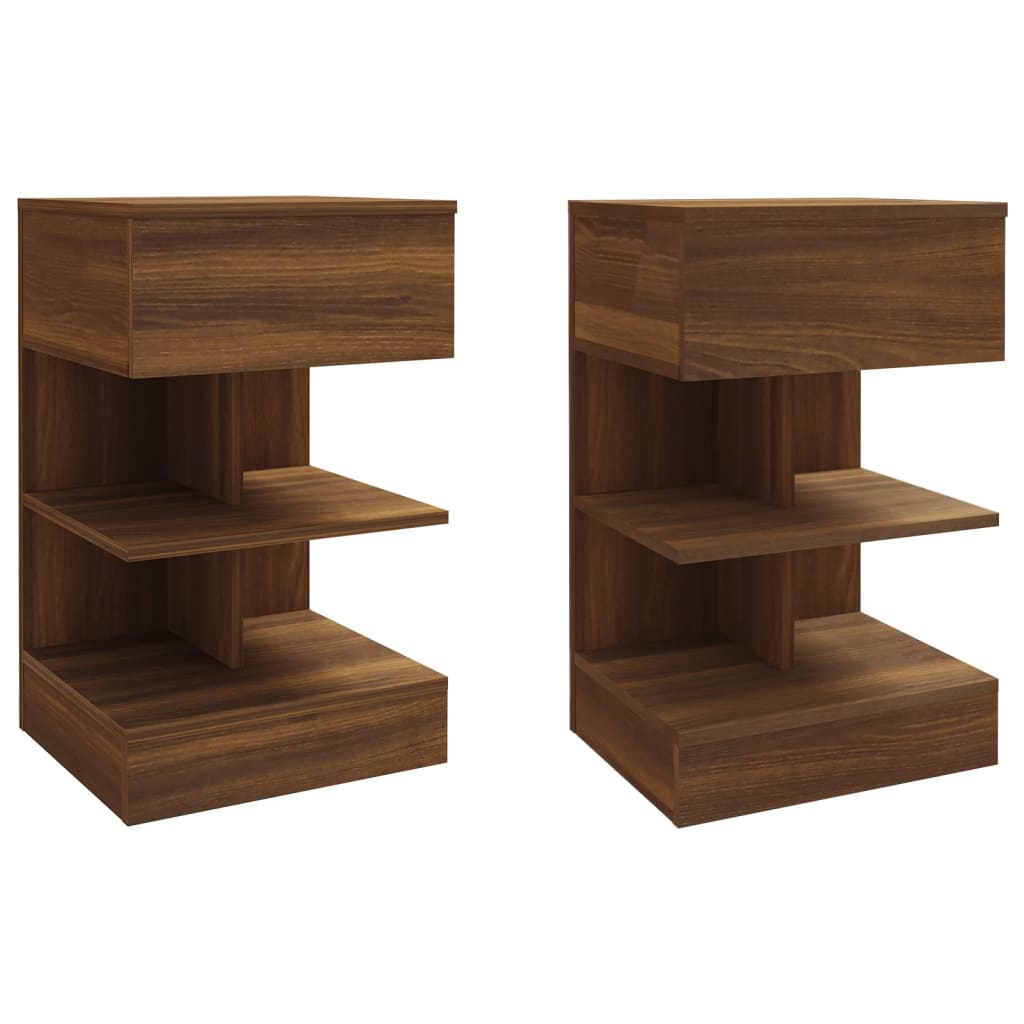 Comodini 2 pz Rovere Marrone 40x35x65 cm in Legno Multistrato - homemem39