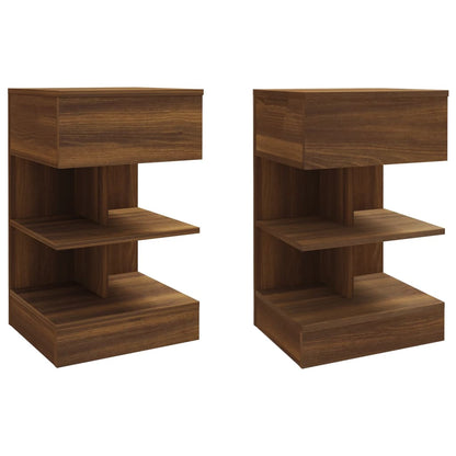 Comodini 2 pz Rovere Marrone 40x35x65 cm in Legno Multistrato - homemem39