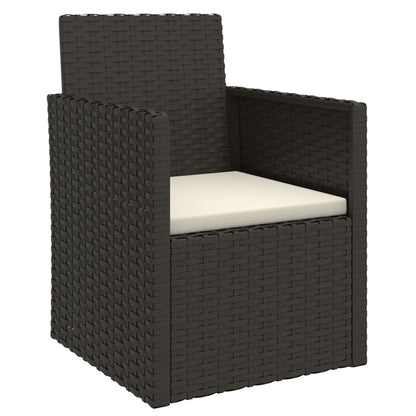 Set Salotto da Esterno 4 pz con Cuscini in Polyrattan Nero | homemem39
