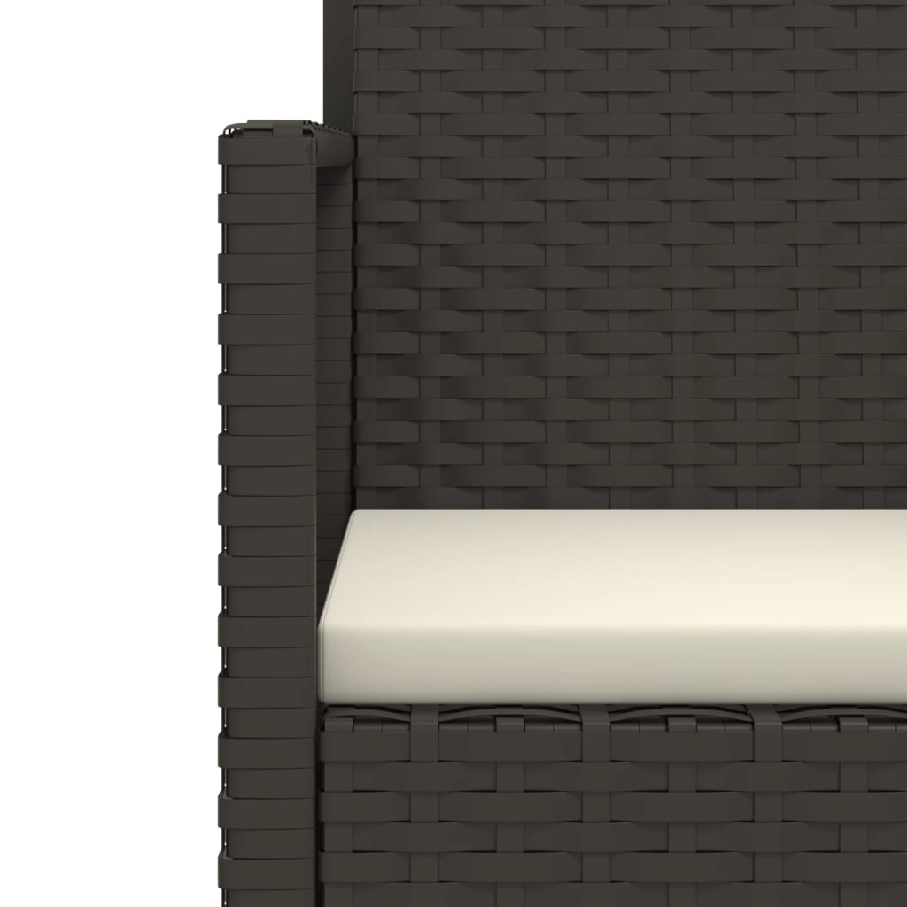 Set Salotto da Esterno 4 pz con Cuscini in Polyrattan Nero | homemem39